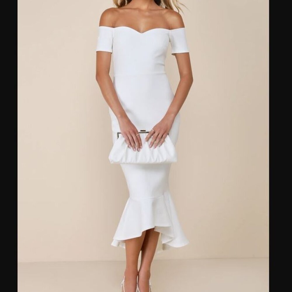 NWT Lulu's Off-the-Shoulder Midi Dress